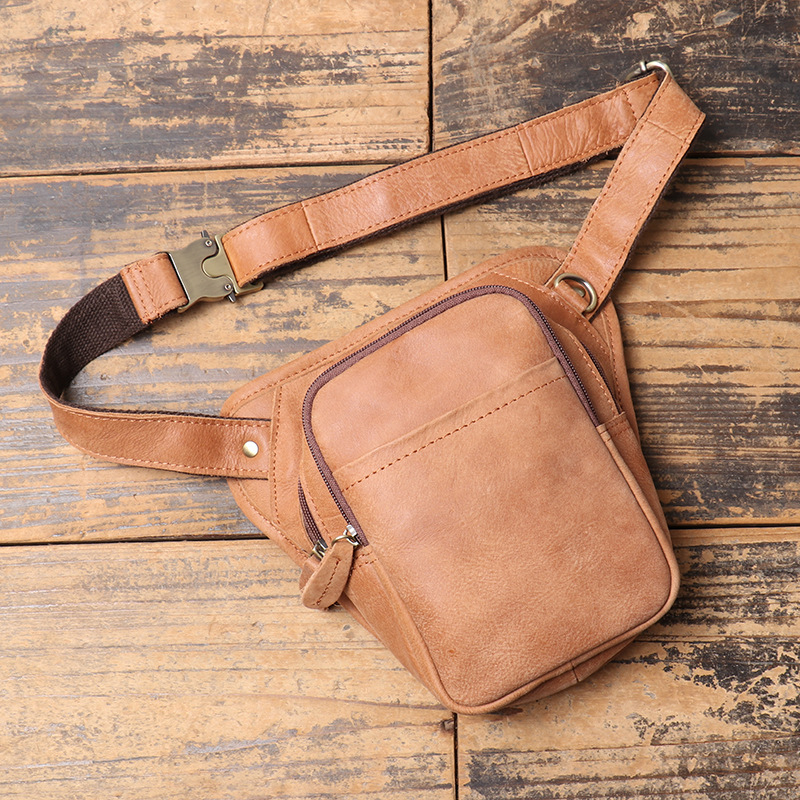 Saddle Bag Leather - Riñonera de cuero auténtico para deportes