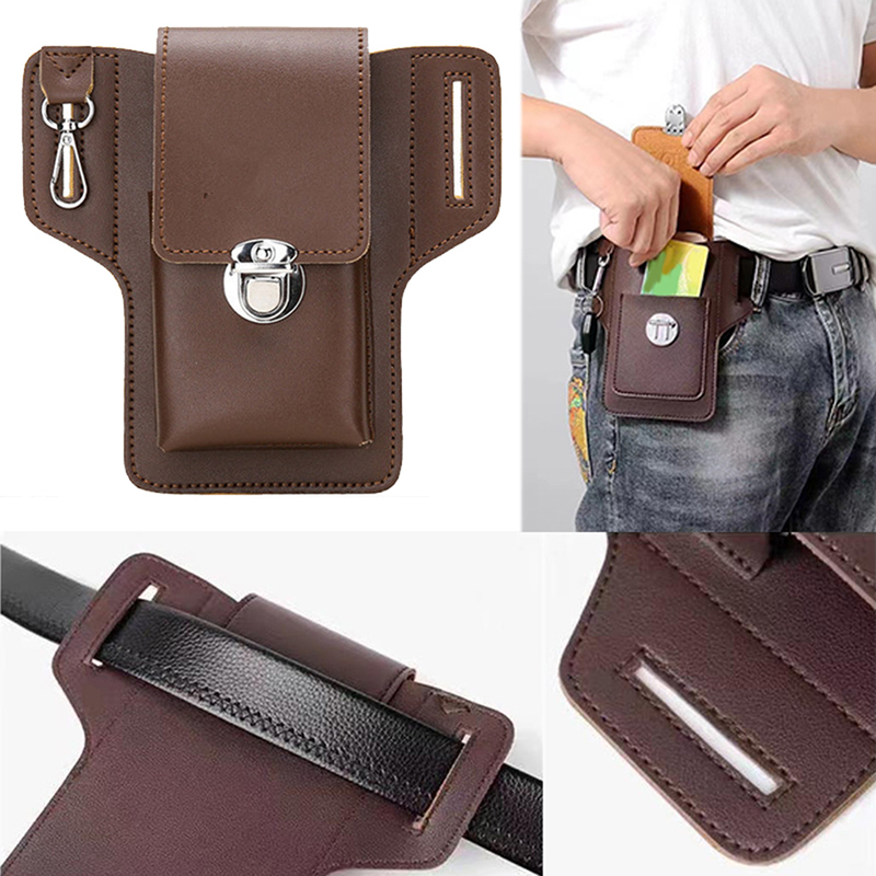 Saddle Bag Leather - Riñonera de cuero PU multifunción para