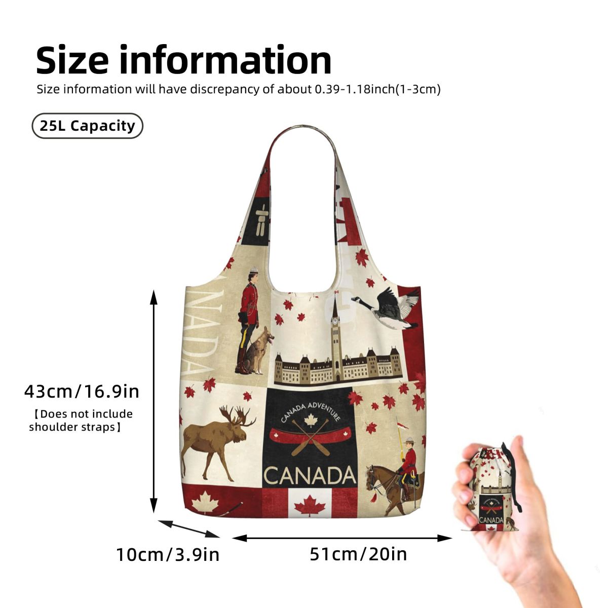 Bolsa de Compras con la Bander - Women Bags Canada reseña y precio