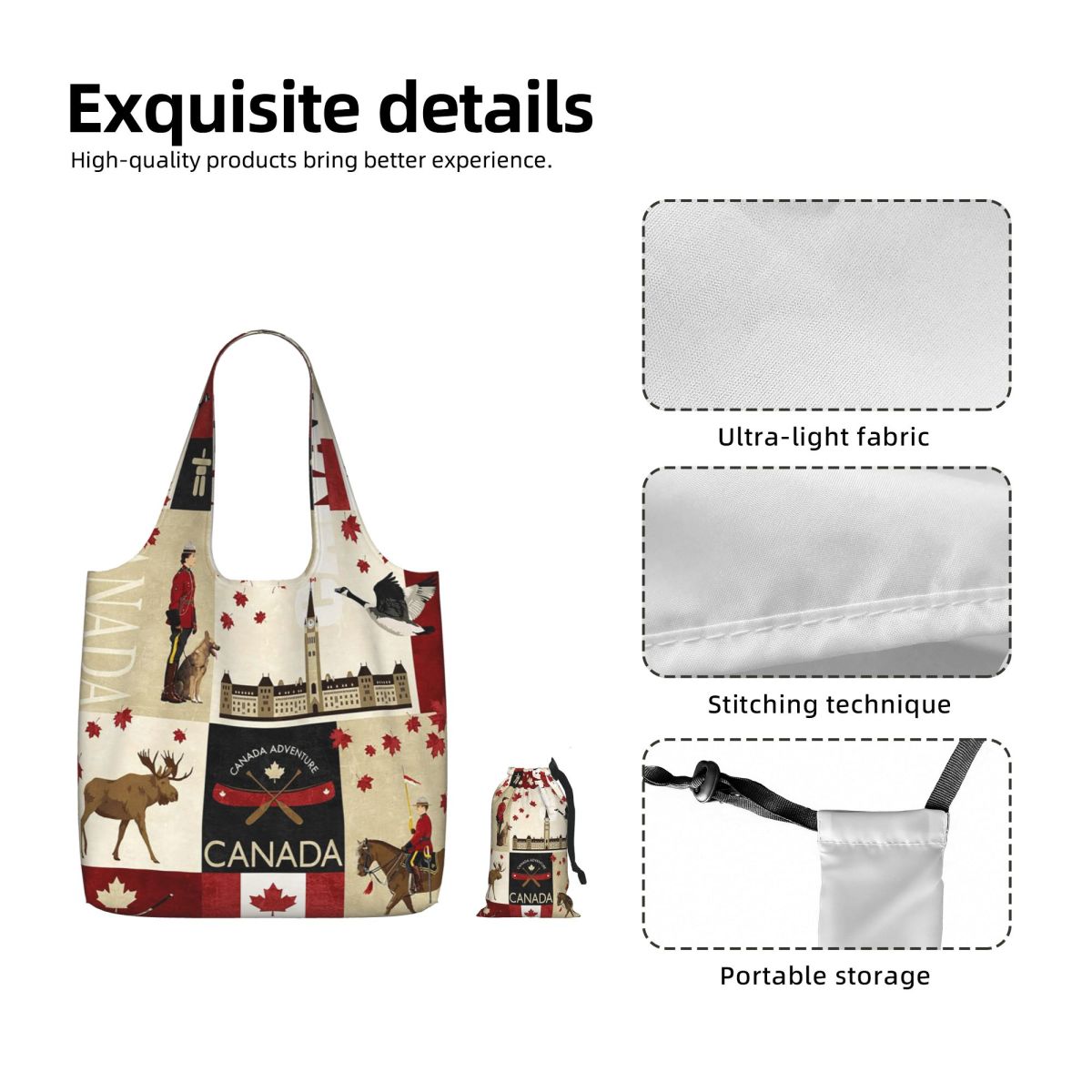 Bolsa de Compras con la Bander - Women Bags Canada reseña y precio