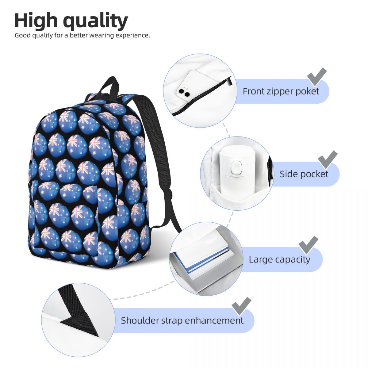 Mochila con bandera de Austral - Women Bags Australia reseña y precio