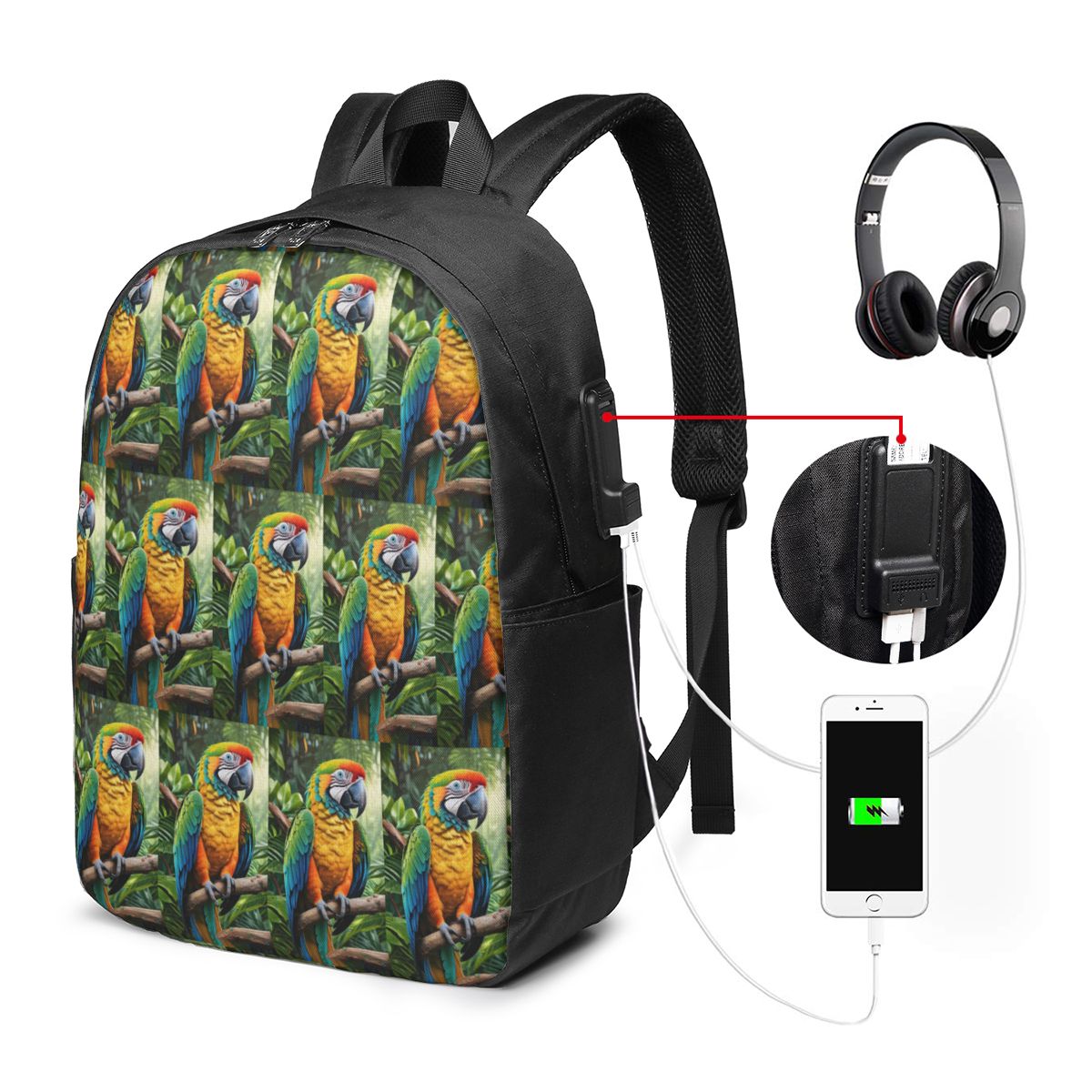 Mochila con diseño de loros ma - Women'S Bags reseña y precio