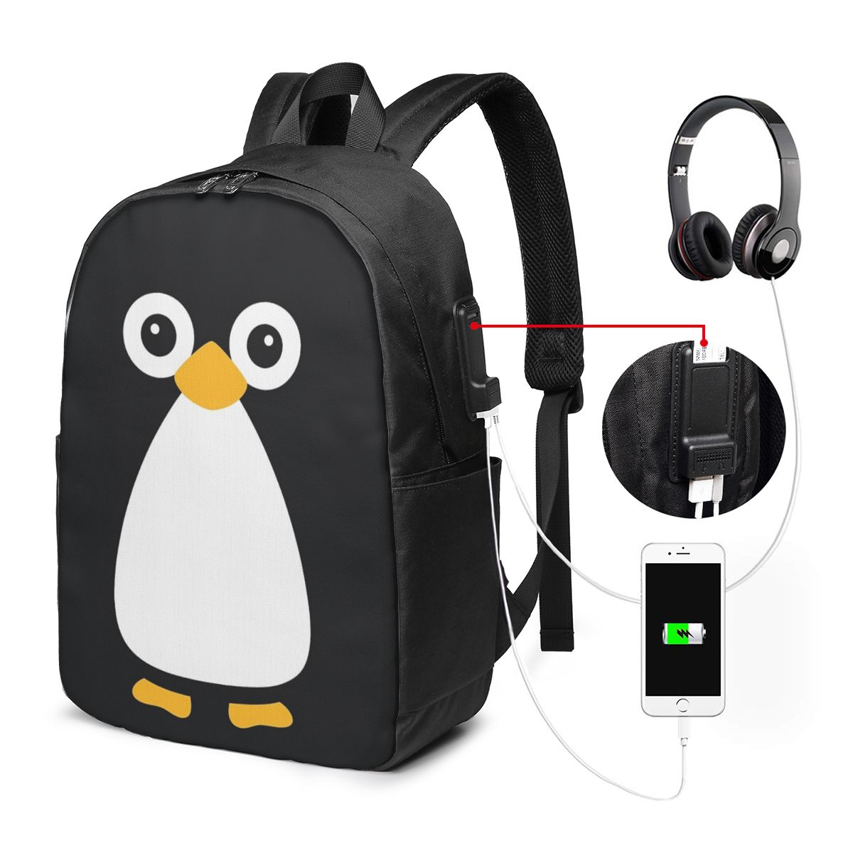 Mochila con diseño de pingüino - Women Bags For College reseña y precio